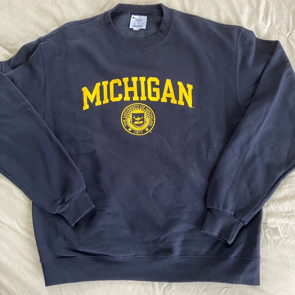 Champion University of Michigan Crewneck Navy L Size